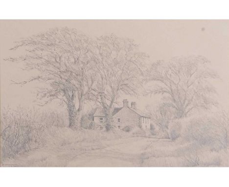 Julian Macey RMS (British -1920-2019), Cottage at Wheatacre, Pencil on paper, signed, 1995. 12x18.5ins