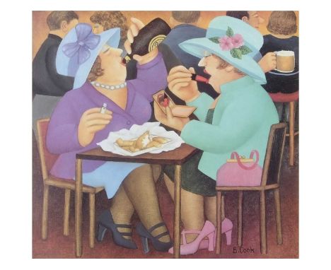 Beryl Cook (British 1926-2008), Ladies Who Lunch, 2004, limited edition print, numbered 563/650, Offset lithograph, signed an