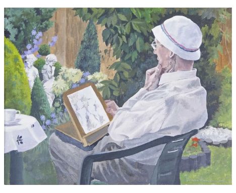 Vivian Rainsbury (British Contemporary) 'Old Master', Oil on canvas. 11x13.5ins