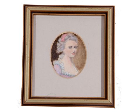 W H Gedge, Portrait Miniature, oval, h approx 2".