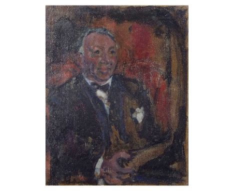 Follower of Thomas Coates RBA (British, b. 1941), Portrait of a Gentleman, Oil on canvas, indistinctly signed. 20x16ins