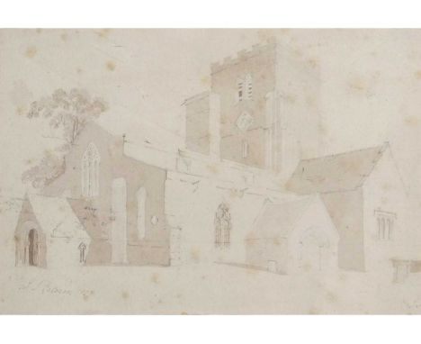 John Sell Cotman (British, 1782-1842), A Sketch of a Church. Provenance: Morningthorpe Manor, Country House Sale, Keys Fine A