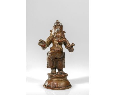 Bronze with Silver inlaysIndia, 18th century or earlierDimensions: Height 12  cm  Wide 6 cm Depth 5 cmWeight: 523 gramsSmall 