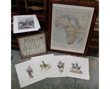 Pictures and prints, a set of 12 IC Stedler and similar, military prints including private of the 18th light dragoons (hussar