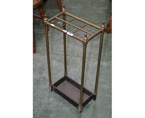 An early 20th century brass stick stand