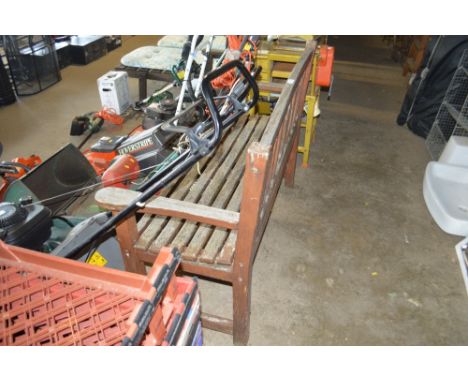 A wooden bench