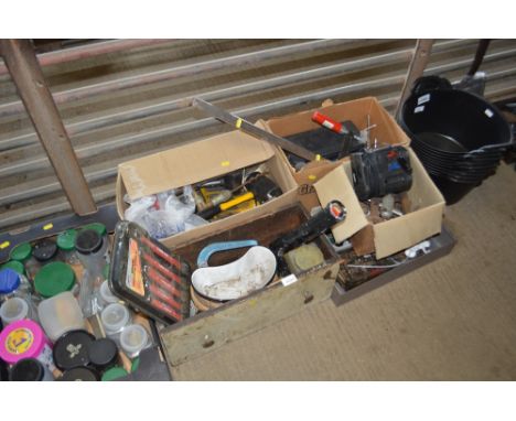 Four boxes of various handheld tools 