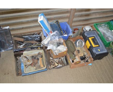 A large quantity of various tools; fittings; plastic tool box etc.