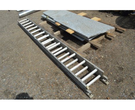 An aluminium extending ladder 