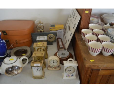A quantity of various clocks; a barometer etc