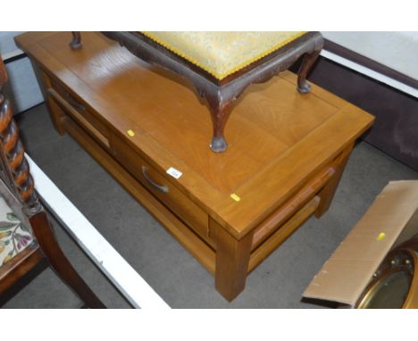 A light oak coffee table 
