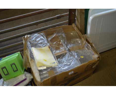A box containing approximately 52 leaflet dispensers 