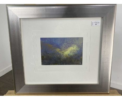 KEITH SALMON, LAST LIGHT, CONONISH GLEN oil on board, initialled, titled versomounted, framed and under glassoverall size 45c