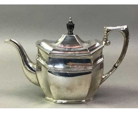SILVER PLATED FOUR PIECE TEA AND COFFEE SERVICE comprising tea pot, coffee pot, sugar and cream Qty: 4