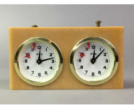 BHB CHESS TIMER/CLOCK AND OTHER ITEMS  including a plated twin handled tray and ceramics