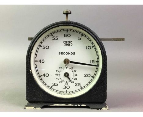SMITHS TIMER CLOCK on bracket feet, with 'Dobbie McInnes Ltd plaque 14.5cm high