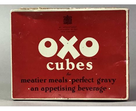 GROUP OF VINTAGE OXO TINS WITH A 1950S GLASS WARE SET AND OTHER ITEMS  the Oxo branded tins of various sizes, also two other 