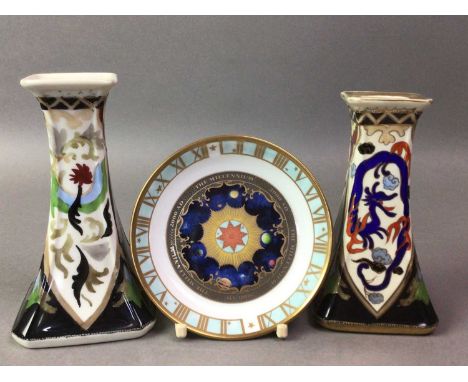NORITAKE COMPORT, NORITAKE TRAY  AND OTHER CERAMICS  including Noritake candlesticks and a Royal Worcester dish 