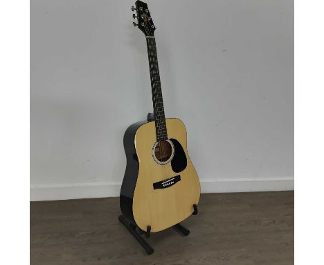 TWO ACCOUSTIC GUITARS BY STAGG AND NEVADA comprising a Stagg SW201N guitar and a Nevada W 300 guitarQty: 2