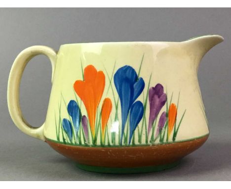 CLARICE CLIFF 'CROCUS' PATTERN JUG decorated with flowers on a cream ground8cm high
