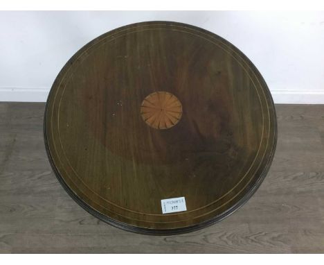 VICTORIAN WALNUT CIRCULAR OCCASIONAL TABLE on tripod supports 