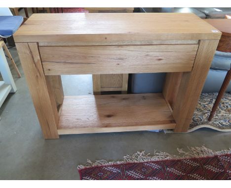 A solid oak Oslo console table 110cm W x 40cm D 