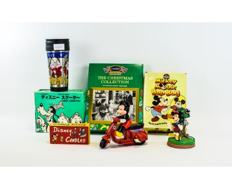  Disney Interest, Collection of Collectable's. Includes Disney Candles In Original Box, Airfix Mickey Mouse Bop Bag In Origin