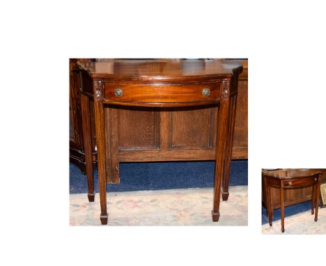 Modern Mahogany Console Table, Simple Drawer Square Tapering Legs. 32 Inches wide & 30 Inches High. 