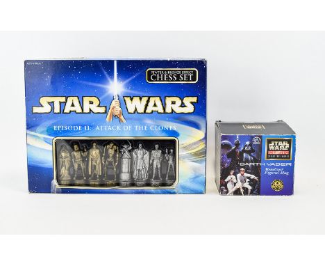 Star Wars Episode II Attack of The Clones Pewter and Bronze Effect Chess Set. Together with Star Wars Classic Collectors Seri