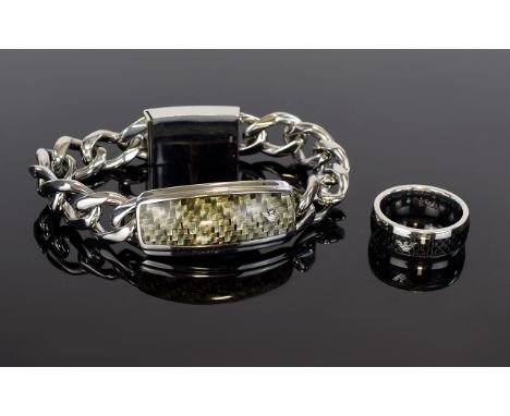 Armani Enamel Bracelet and Matching Ring