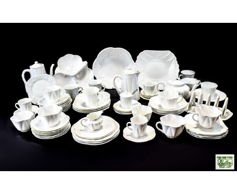 Shelley - Dainty Shape ( 72 ) Piece Bone China Coffee and Tea Service, In Dainty White. Reg No 272101 - Please See Photos. Al