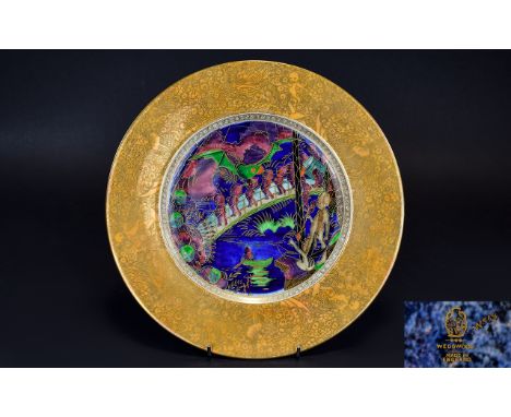 Wedgwood Fairyland Lustre Plate By Daisy Makeig Jones Presented here is a rare variation of the Imps on a Bridge and Tree hou