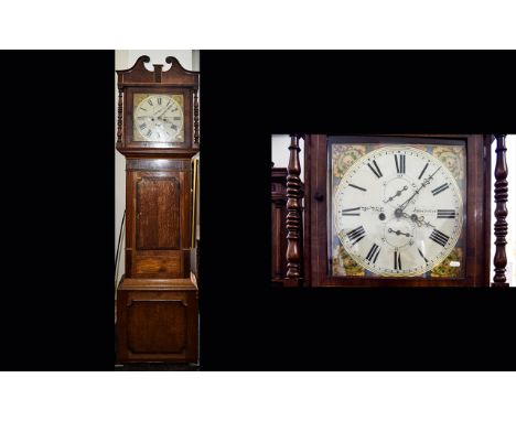 William Bell Lancaster, Oak Cased Longcase Clock, Painted Dial 