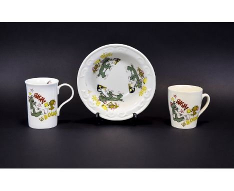 Tom and Jerry Interest. 2 Tom and Jerry Ceramic Cups together with a Total Elegance Staffordshire Tom and Jerry Bowl. ( 3 ) I