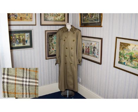 A Vintage Gentlemans Burberry's Trench Coat Traditional full length trench coat in excellent condition in heavyweight taupe s