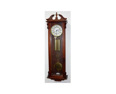 Vienna Wall Clock, White Enamelled Dial, Roman Numerals, Glazed Front And Sides, Double Weight 