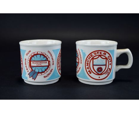 Pair of Beakers - Manchester City League Cup Winners. 1975 / 1976. 