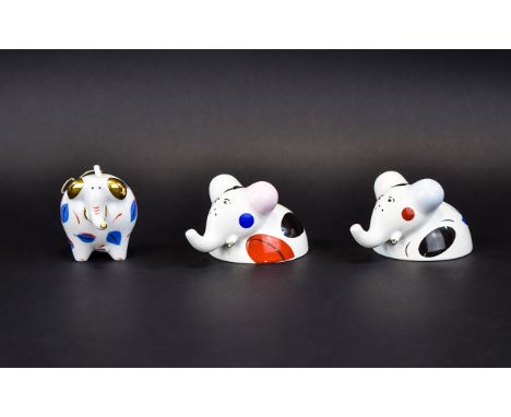 Villeroy & Boch Cruet Set And Ornament Whimsical cruet set in the form of two Elephants in white ceramic finished with red, b