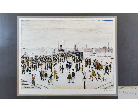 L.S. Lowry 1887 -1976 Pencil Signed Limited Edition Colour Lithograph/Print Titled Ferry Boats From an original oil painting 