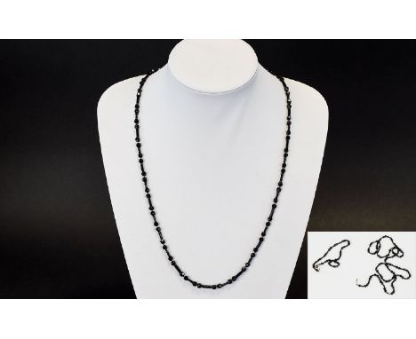 Antique Whitby Jet Necklace Requires some restoration, being broken into two lengths, the first measuring 26 inches. The seco
