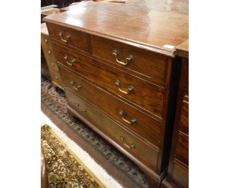 A 19th Century mahogany square front chest of two short over three long graduated drawers, to bracket feet