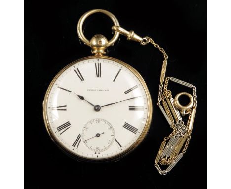 An 18ct gold free-sprung lever watch signed Bennett, 65 Cheapside, London, no. 5012, blued steel spiral spring with overcoil,