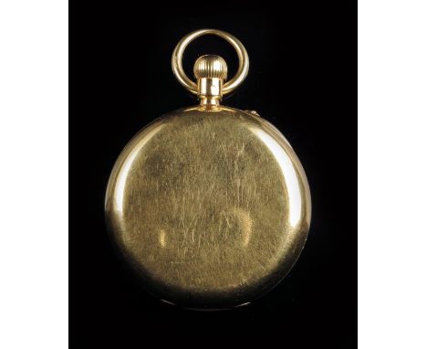 Dent. An 18ct gold hunting cased keyless lever watch, white enamel dial signed Dent, 61 Strand & 4 Royal Exchange, London, no