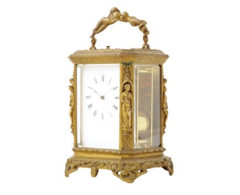 Jules. A rare early striking carriage clock with chronometer escapement and centre seconds, white enamel dial signed Bolville