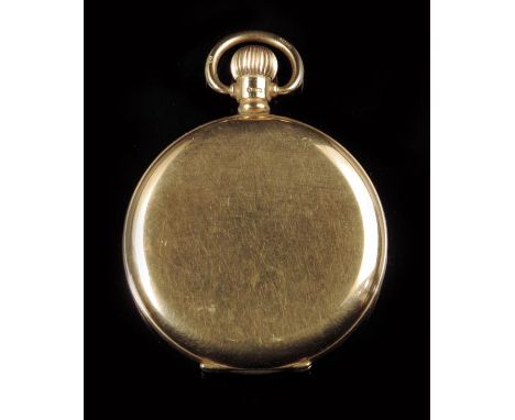 A 9ct gold hunting cased keyless lever watch, the white enamel dial signed Dreadnought, Swiss damascened nickel movement in a