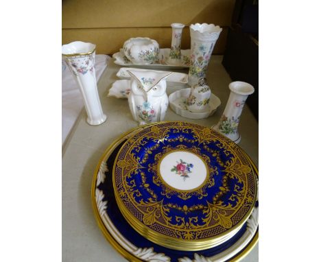 AYNSLEY WILD TUDOR, Royal Crown Derby Posy vase and cabinet plates by Royal Worcester and Aynsley ETC