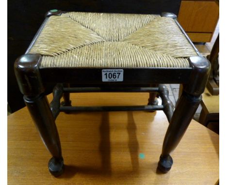 Oak rush seated stool
