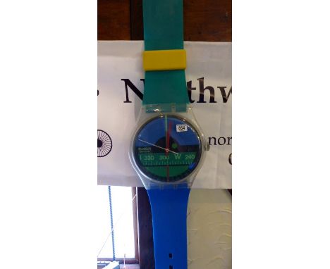 Enormous advertising Swatch watch marked to face Swatch AG  1987 L: 200cm