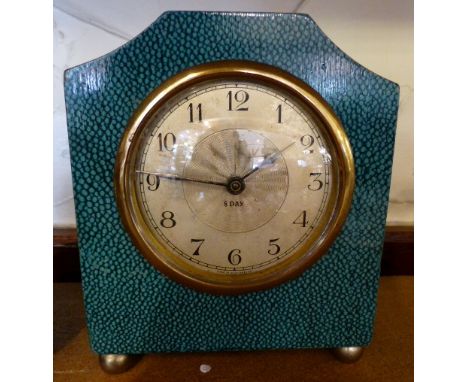 Shagreen effect wind up mantel clock