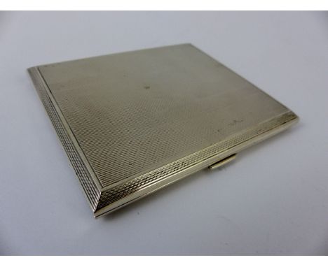 Silver cigarette case with inscription to interior, London 59g